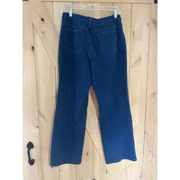 Vintage Norm Thompson Dark Rinse Wide Leg High Waist Jeans - Picture 4 of 10